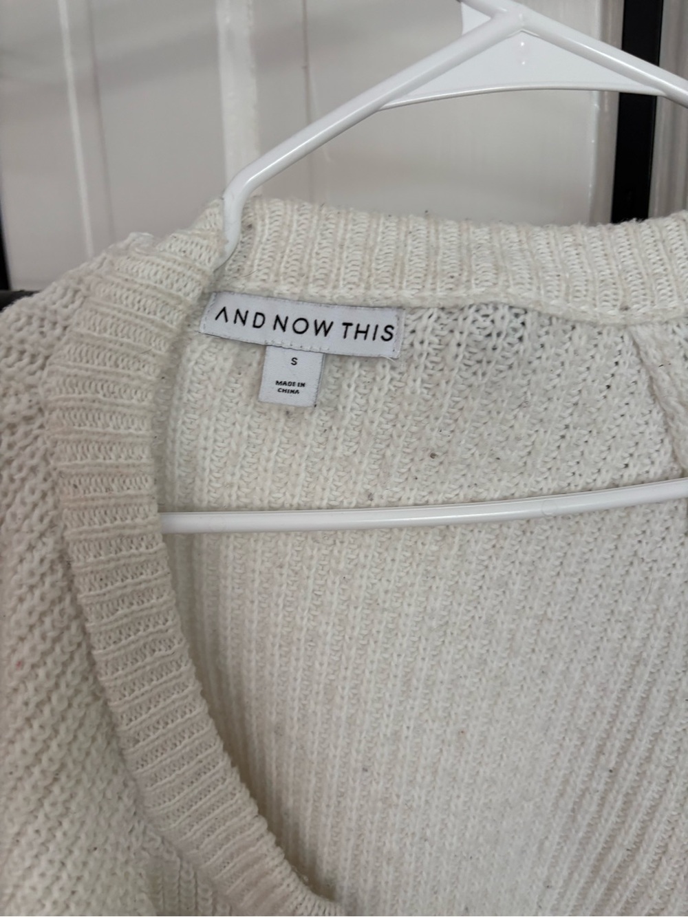 Cream Button-Front Ribbed Cardigan - Picture 2 of 2